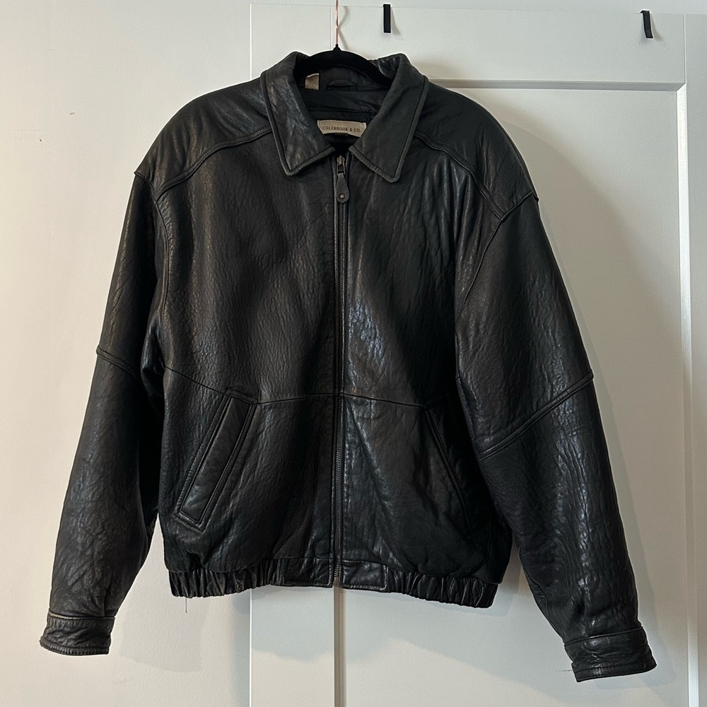 Black Leather Bomber Jacket